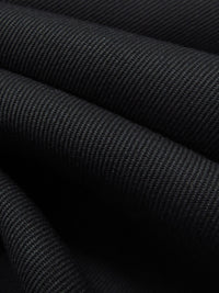 Coal Black Wool/Nylon Twill Suiting - NY Designer - 60W