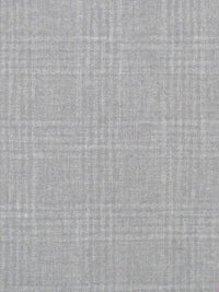 Sterling Gray/Pale Gray Wool/Cotton Plaid Washed-Look Suiting - NY Designer - 52W