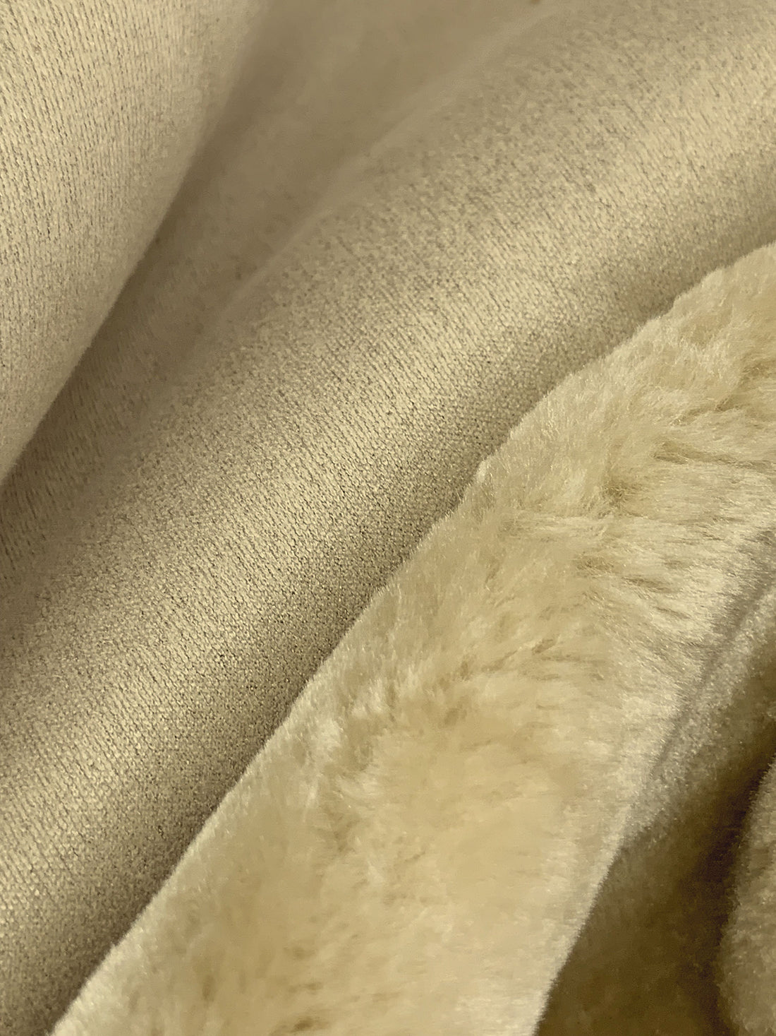 Tan 100% Polyester Double-Faced Fur Suede - NY Designer - 63W