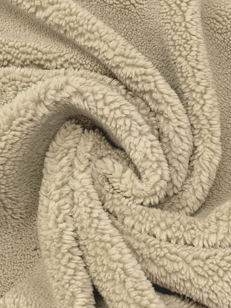 Muted Sand 100% Polyester Sherpa Faux Fur - NY Designer - 63W