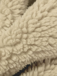Muted Sand 100% Polyester Sherpa Faux Fur - NY Designer - 63W