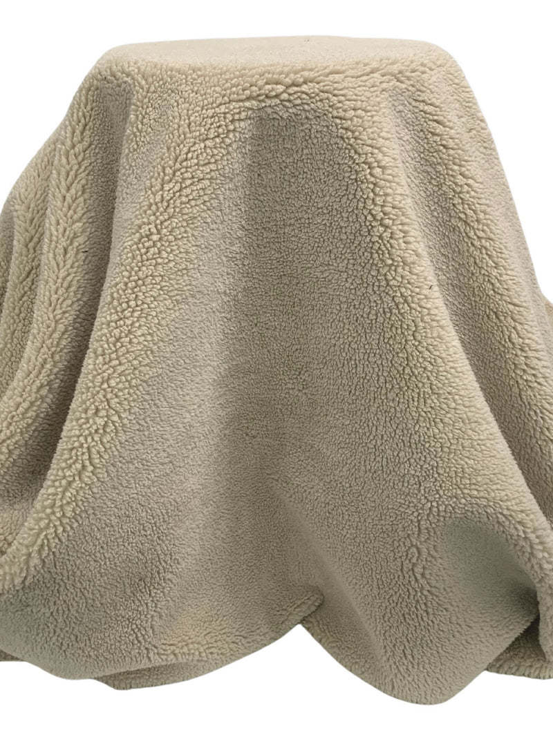 Muted Sand 100% Polyester Sherpa Faux Fur - NY Designer - 63W