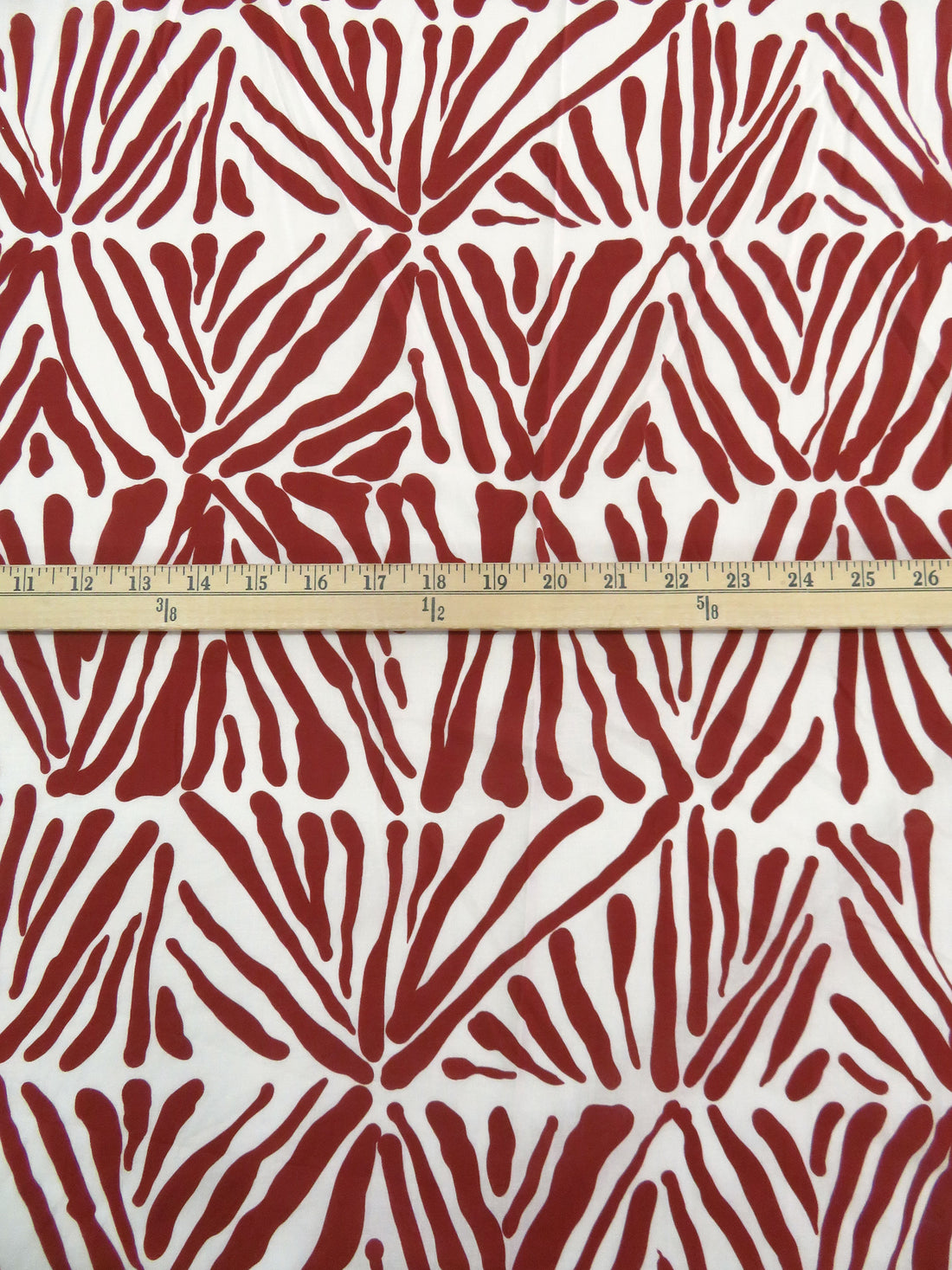 Cypress Bark Red/Penguin White 100% Cotton Abstract Tile Print Voile 56W