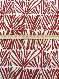 Cypress Bark Red/Penguin White 100% Cotton Abstract Tile Print Voile 56W