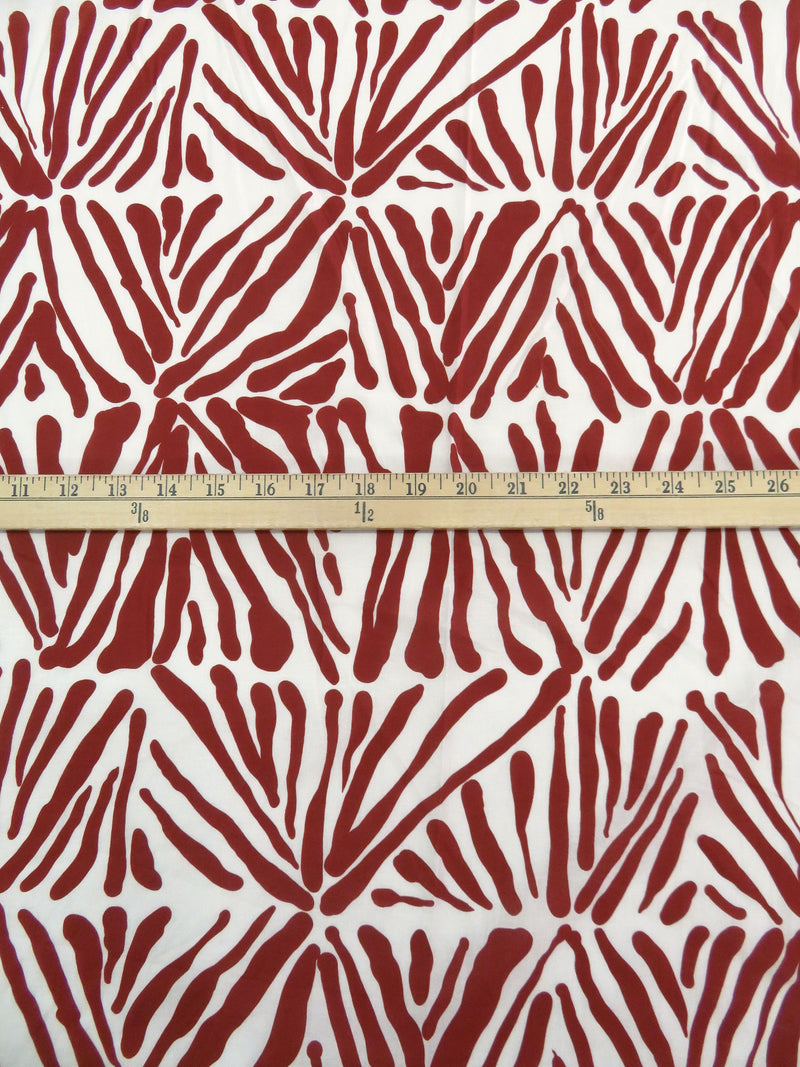 Cypress Bark Red/Penguin White 100% Cotton Abstract Tile Print Voile 56W
