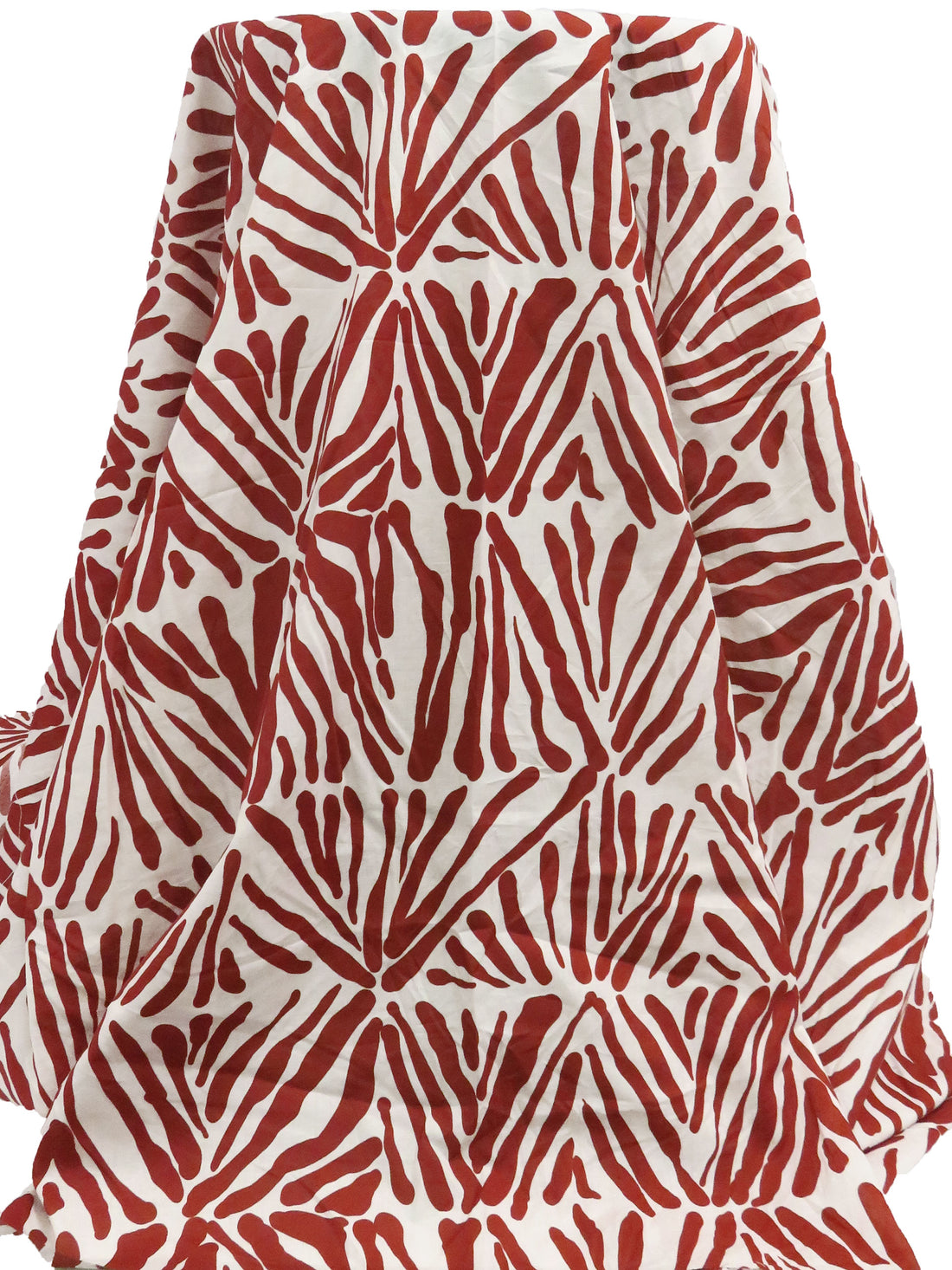 Cypress Bark Red/Penguin White 100% Cotton Abstract Tile Print Voile 56W