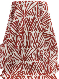 Cypress Bark Red/Penguin White 100% Cotton Abstract Tile Print Voile 56W