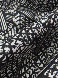 Black/White Cotton/Lycra Floral Print Stretch Twill - NY Designer - 60W