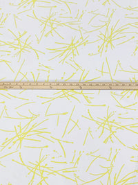 White/Soft Pear Rayon/Nylon/Lycra Abstract Print Stretch Bengaline Suiting 57W
