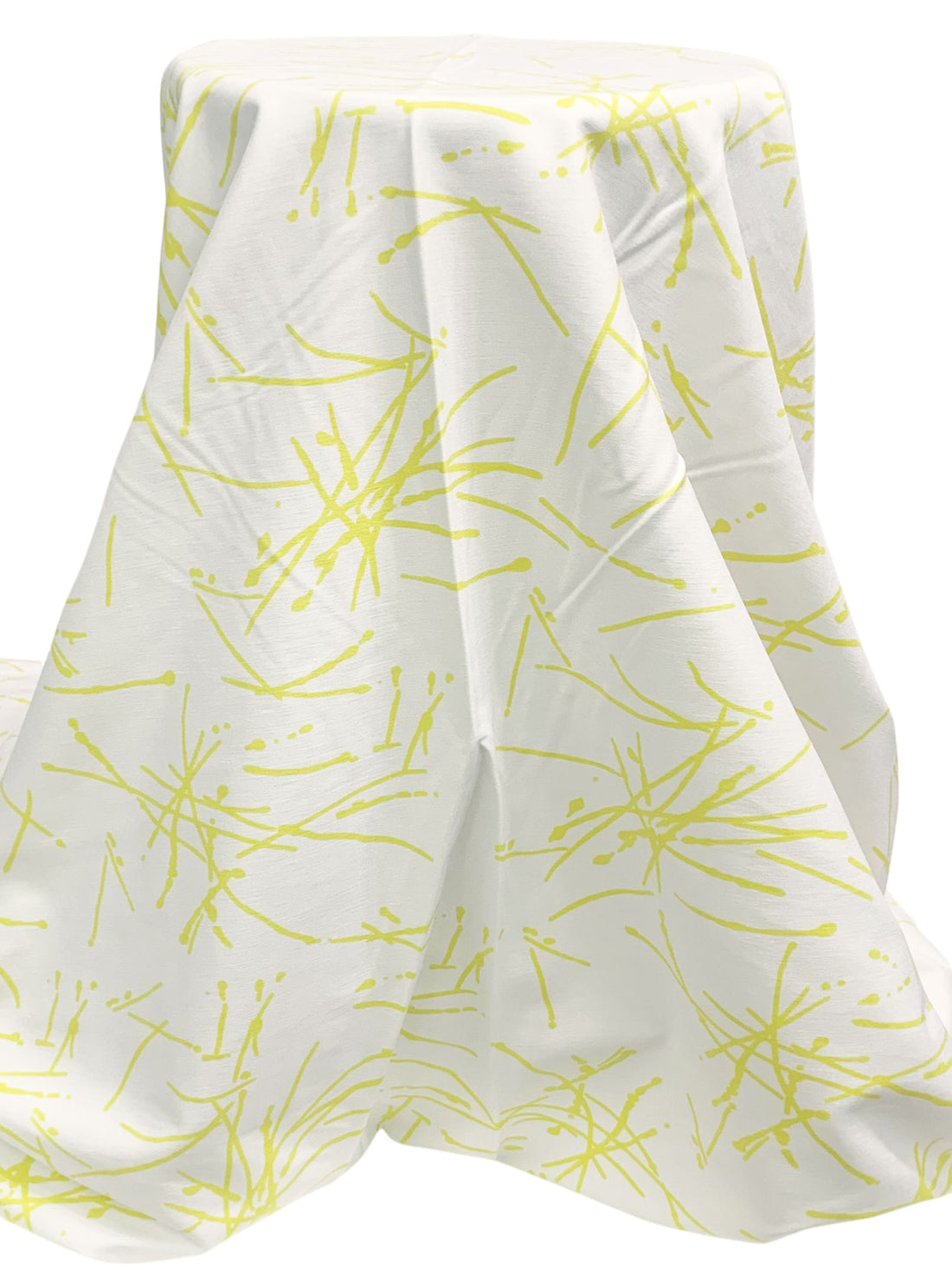 White/Soft Pear Rayon/Nylon/Lycra Abstract Print Stretch Bengaline Suiting 57W