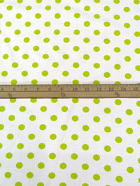 White/Limerick Rayon/Nylon/Lycra Polka Dot Print Stretch Bengaline Suiting 58W