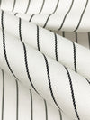 Eggshell/Black 100% Cotton Vertical Stripe Twill Suiting - NY Designer - 46W