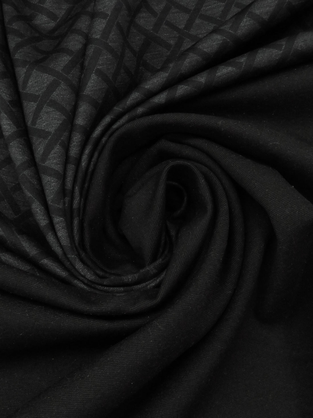 Black/Heathered Charcoal Gray Rayon/Nylon/Lycra Open Basketweave Print Double Faced Ponte Knit - NY Designer - 59W