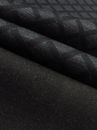 Black/Heathered Charcoal Gray Rayon/Nylon/Lycra Open Basketweave Print Double Faced Ponte Knit - NY Designer - 59W