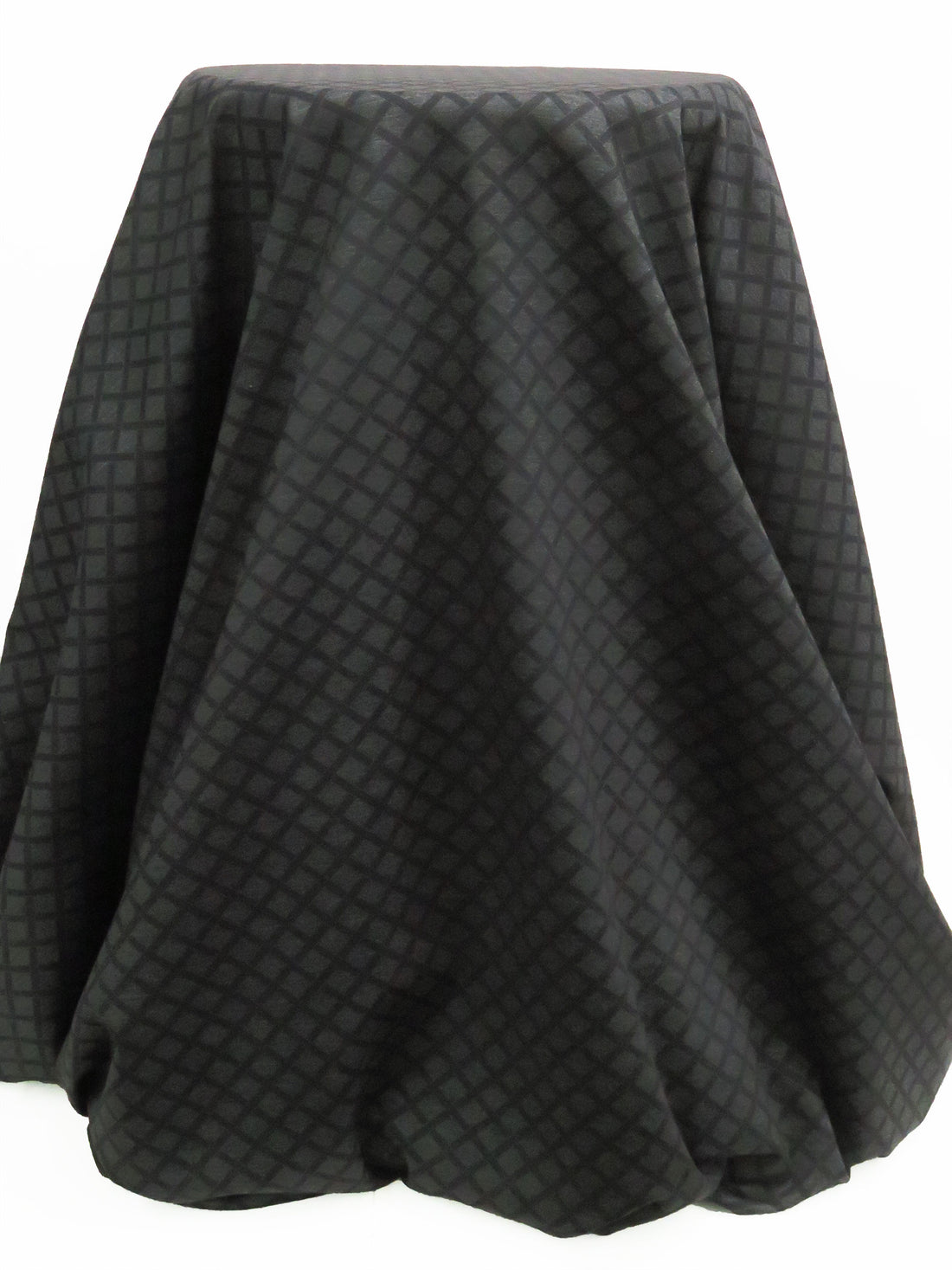 Black/Heathered Charcoal Gray Rayon/Nylon/Lycra Open Basketweave Print Double Faced Ponte Knit - NY Designer - 59W