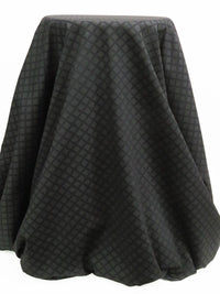 Black/Heathered Charcoal Gray Rayon/Nylon/Lycra Open Basketweave Print Double Faced Ponte Knit - NY Designer - 59W