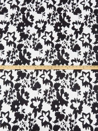White/Black 100% Linen Large Floral Print Shirt Weight Woven - NY Designer - 53W