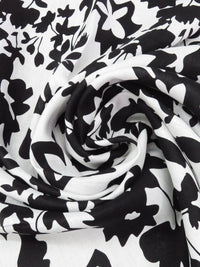 White/Black 100% Linen Large Floral Print Shirt Weight Woven - NY Designer - 53W