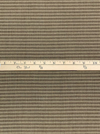 Dark Oak/Tan/Castle Gray Worsted Wool/Polyester Horizontal Stripe Yarn-Dyed Flannel Suiting - NY Designer - 60W