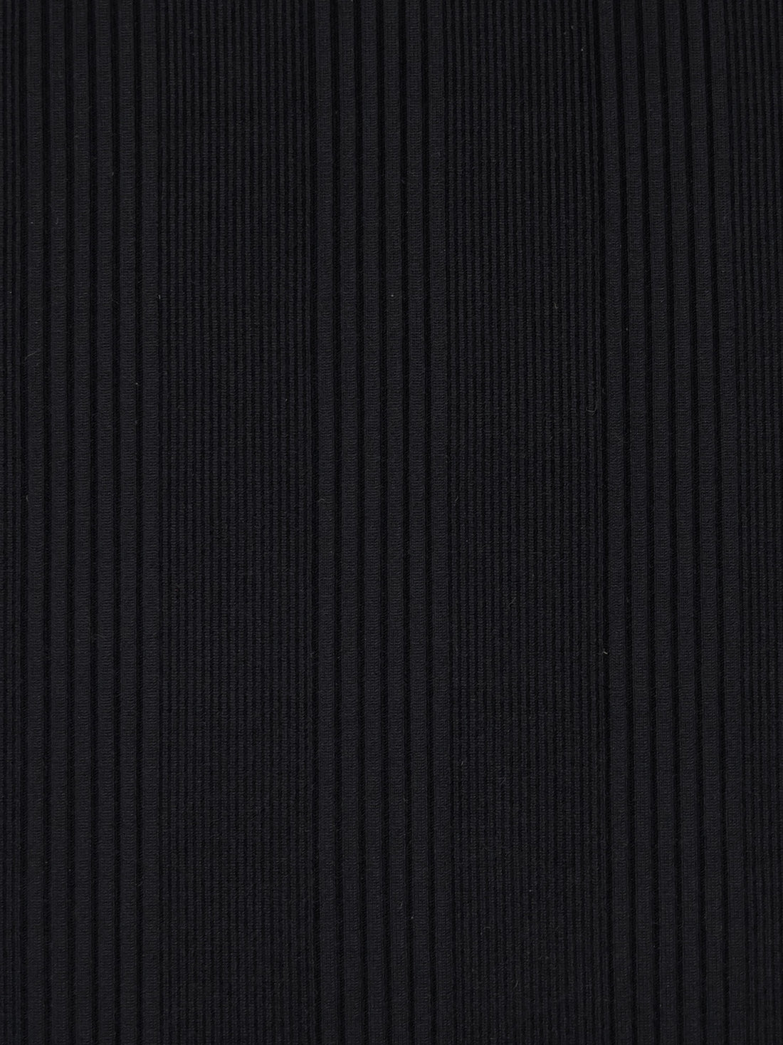 Ink Black Nylon/Lycra Ribbed Vertical Stripes Weave Swim/Activewear Knit - Imported From Italy - 45W