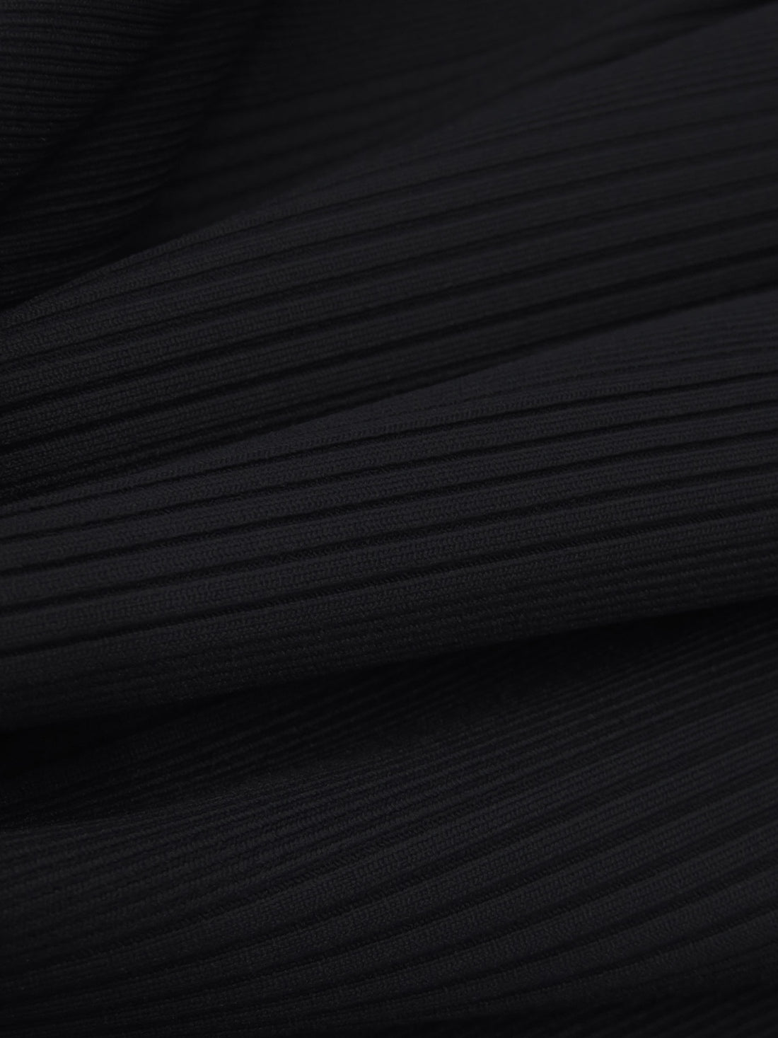 Ink Black Nylon/Lycra Ribbed Vertical Stripes Weave Swim/Activewear Knit - Imported From Italy - 45W