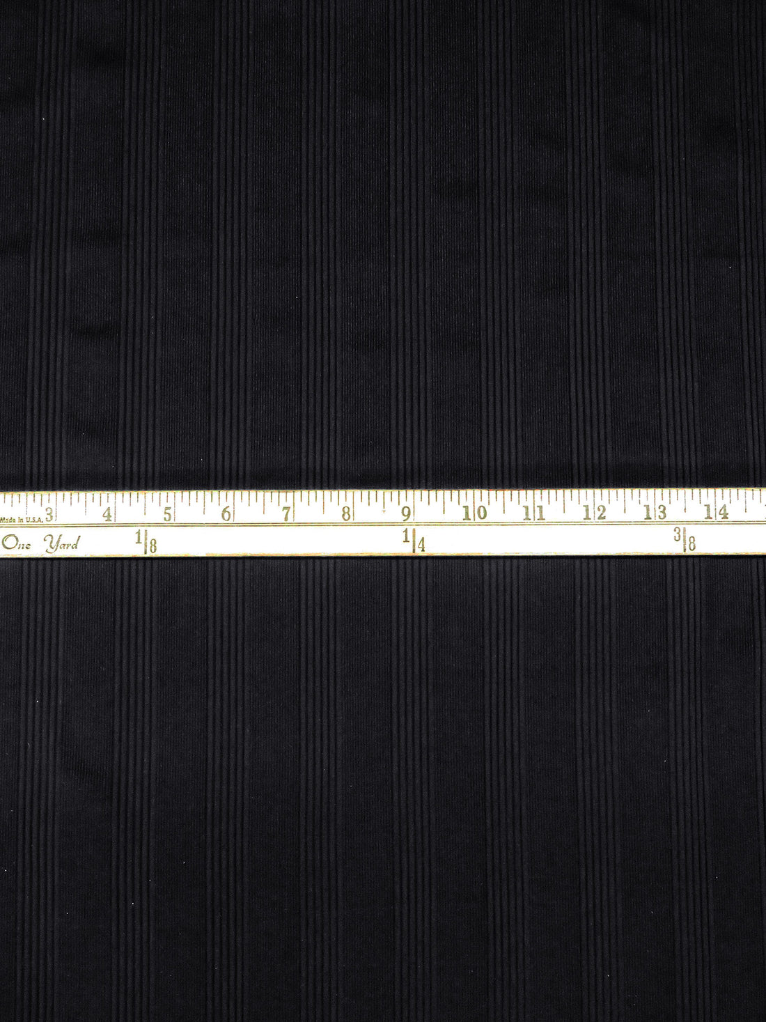 Ink Black Nylon/Lycra Ribbed Vertical Stripes Weave Swim/Activewear Knit - Imported From Italy - 45W