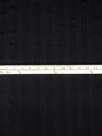 Ink Black Nylon/Lycra Ribbed Vertical Stripes Weave Swim/Activewear Knit - Imported From Italy - 45W