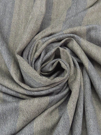 Dark Vanilla/Aluminum Gray/Black Wool/Cotton/Lycra Herringbone Weave Stretch Suiting - NY Designer - 58W