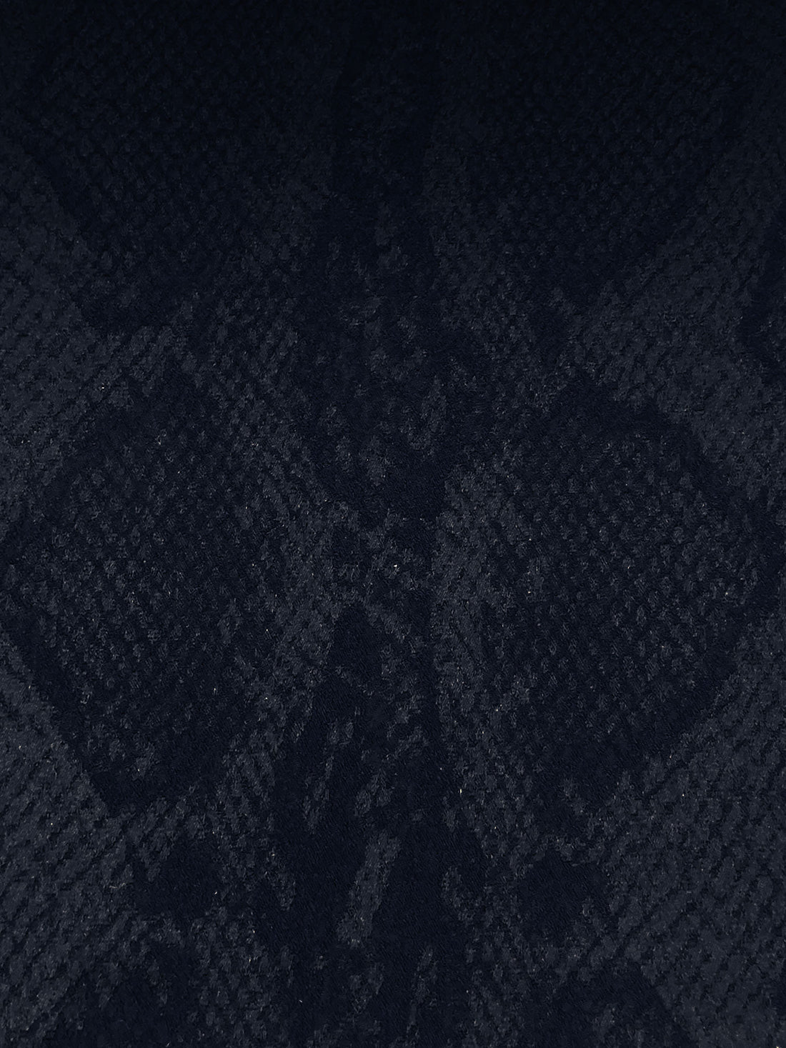 Dark Navy Polyester/Lycra Animal Design Stretch Jacquard Suiting - Imported From Italy - 58W