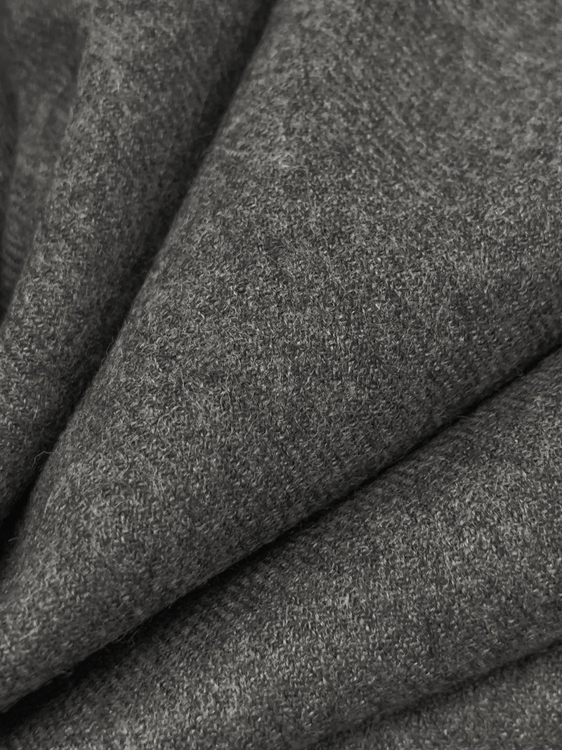 Dim Gray 100% Worsted Wool Heathered Flannel Suiting - Ralph Lauren - 60W