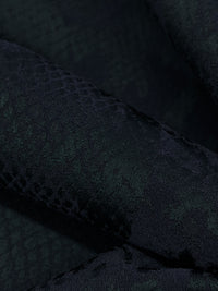 Dark Navy Polyester/Lycra Animal Design Stretch Jacquard Suiting - Imported From Italy - 58W
