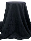 Dark Navy Polyester/Lycra Animal Design Stretch Jacquard Suiting - Imported From Italy - 58W
