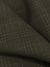 Taupe Brown/Black/Gray 100% Worsted Wool Plaid Tropical Weight Suiting - NY Designer - 60W