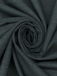 Slate Gray/Black/Dark Blue Wool/Polyester/Lycra Glen Plaid Stretch Suiting - NY Designer - 60W