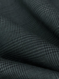 Slate Gray/Black/Dark Blue Wool/Polyester/Lycra Glen Plaid Stretch Suiting - NY Designer - 60W