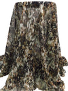 Almond/Camel/Black/Multi 100% Polyester Abstract Painterly Print Chiffon - Imported From Italy - 58W