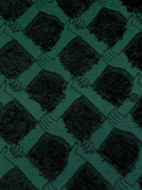 Deep Jungle Green/Muted Black 100% Polyester Napped Diamond Together Lattice Print Twill Woven - NY Designer - 44W