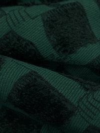 Deep Jungle Green/Muted Black 100% Polyester Napped Diamond Together Lattice Print Twill Woven - NY Designer - 44W