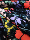 Coral Red/Dark Goldenrod/Lilac/Multi Nylon/Lycra Flower Garden Print Swim/Activewear Knit - NY Designer - 58W