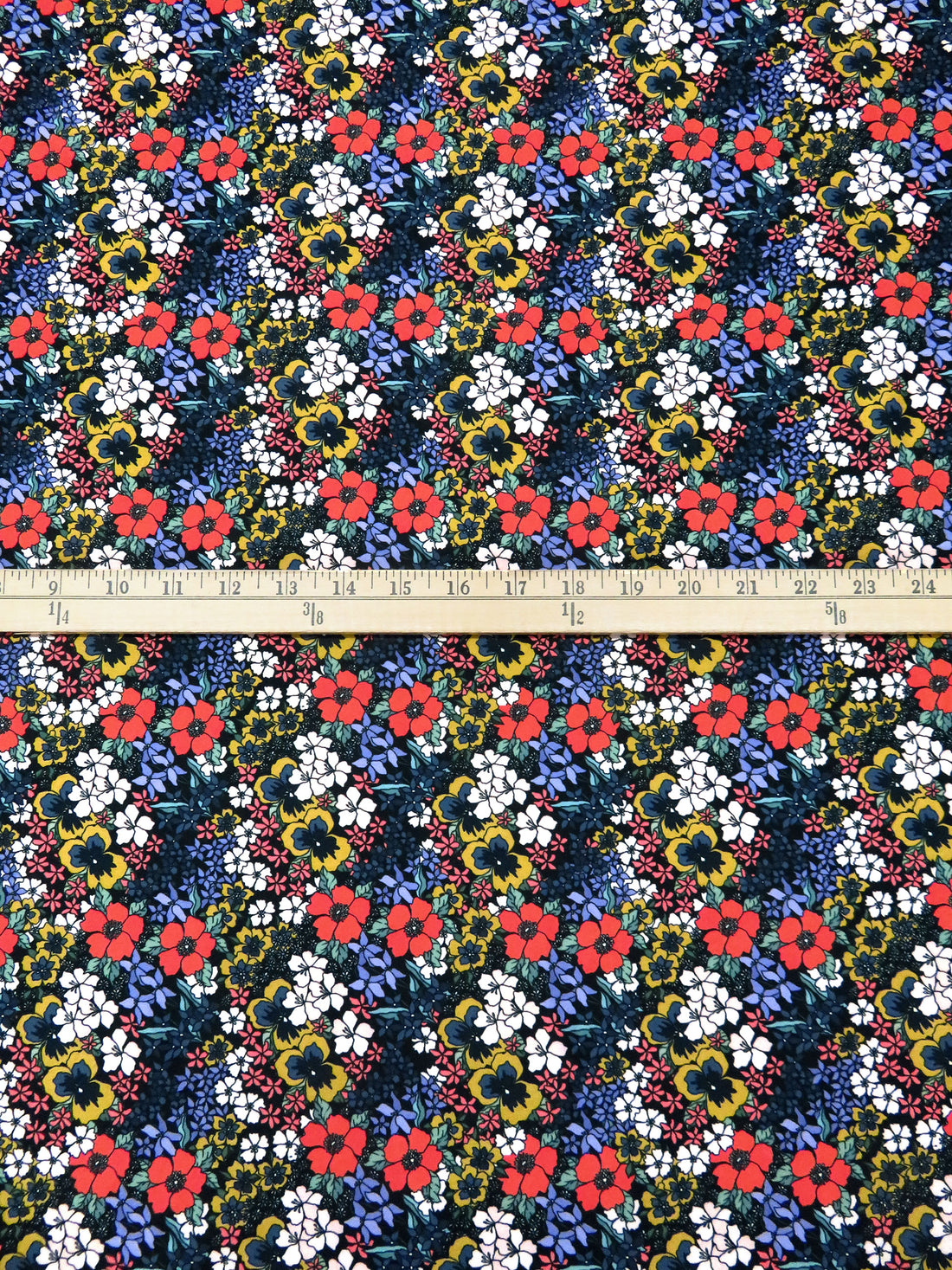 Coral Red/Dark Goldenrod/Lilac/Multi Nylon/Lycra Flower Garden Print Swim/Activewear Knit - NY Designer - 58W