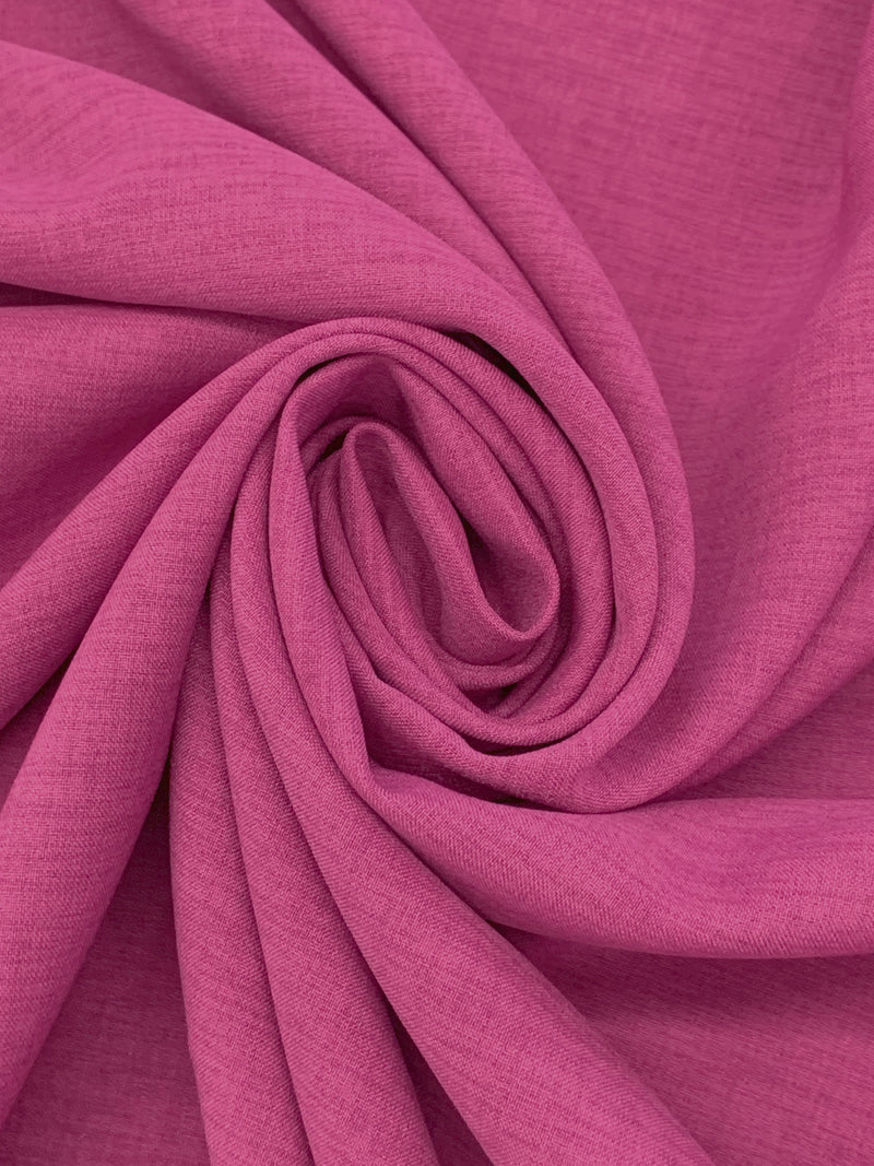 Fuchsia Rose 100% Polyester Yarn-Dyed Double Weave Suiting 54W