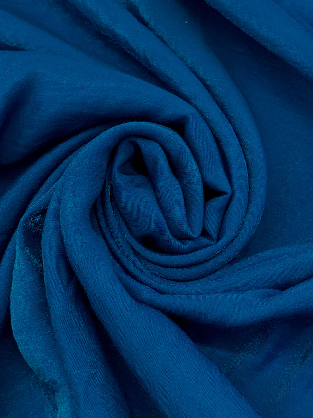 Cyan Cobalt Blue Rayon/Nylon Shimmer Satin - Famous Dress Designer - 54W