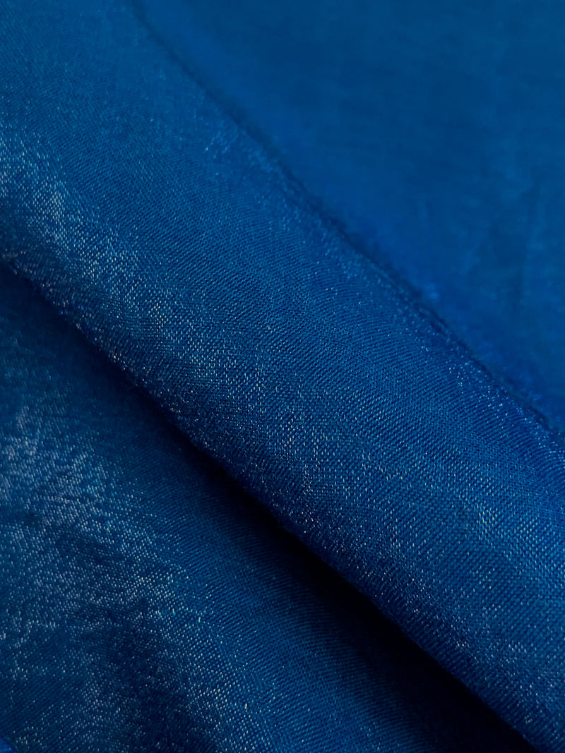 Cyan Cobalt Blue Rayon/Nylon Shimmer Satin - Famous Dress Designer - 54W