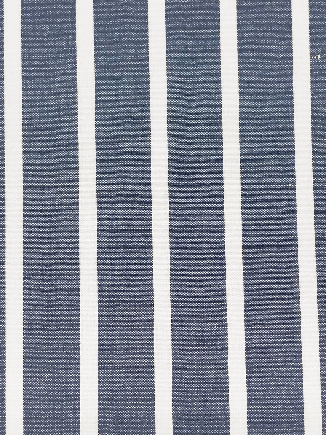 Navy/White 100% Cotton Vertical Stripe Chambray Shirting - NY Designer - 56W