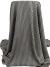 Muted Midnight Navy/Blanched Almond 100% Polyester Vertical Stripe Print Twill Blouse Weight Woven - Imported From Italy - 58W