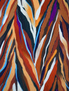 Red Rust/Sandy Brown/Dark Magenta/Multi 100% Cotton Painted Abstract Print Voile - Imported From Italy - 56W
