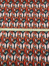 Rust/Pale Rose/Black/Multi 100% Cotton Abstract Print Voile - Imported From Italy - 58W