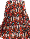 Rust/Pale Rose/Black/Multi 100% Cotton Abstract Print Voile - Imported From Italy - 58W