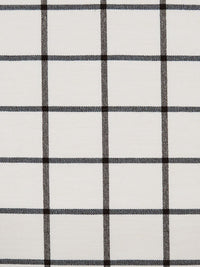 Cream/Charcoal Black Rayon/Nylon/Spandex Windowpane Plaid Stretch Bengaline Suiting - NY Designer - 60W