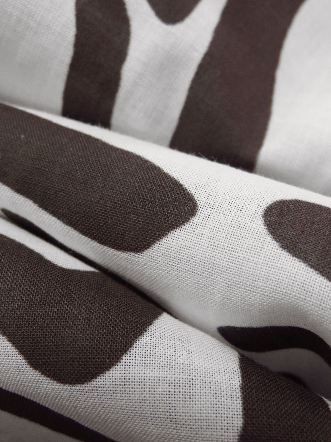 Cola/White 100% Cotton Abstract Animal Print Voile - Imported From Italy - 56W